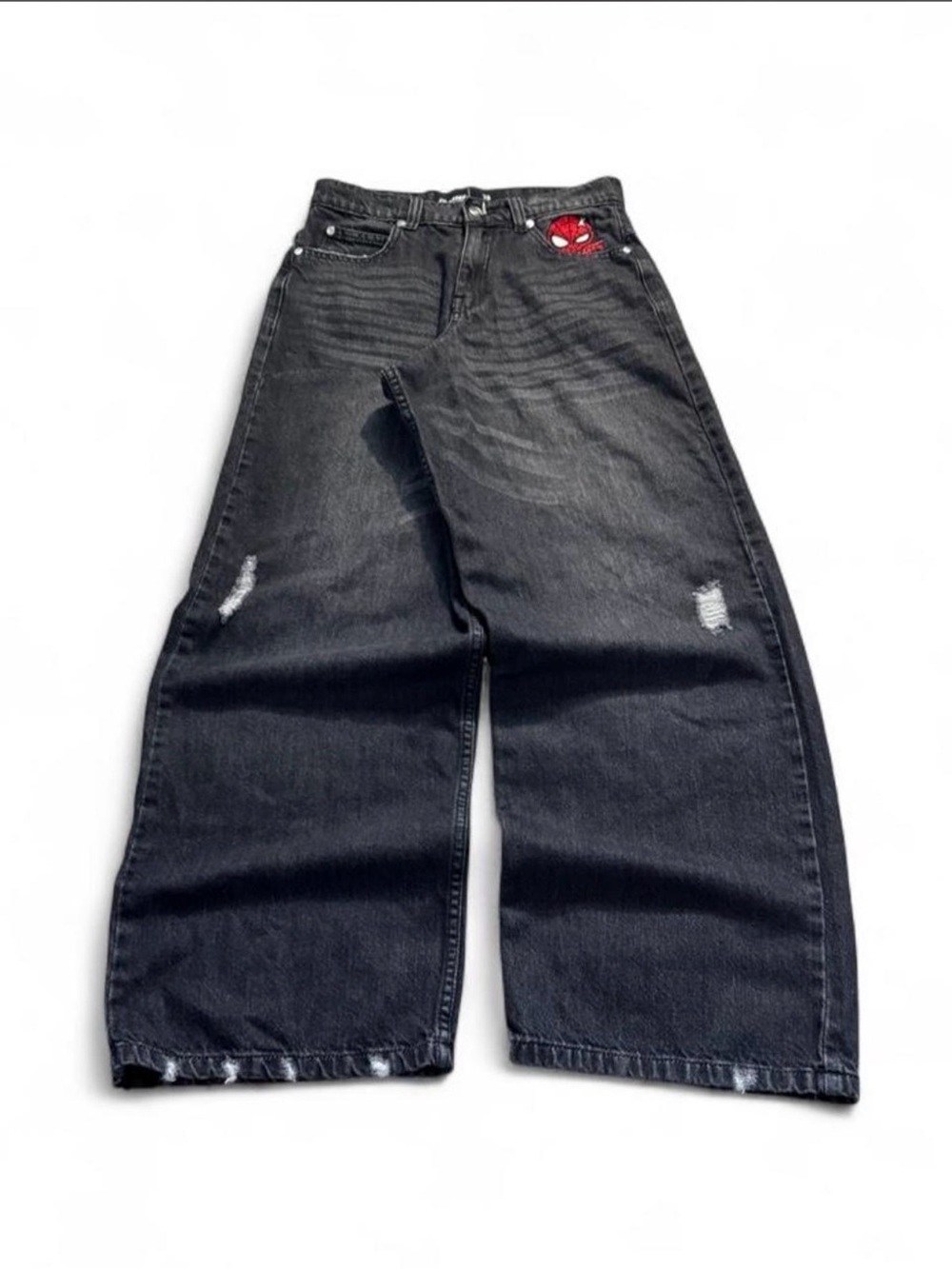 Spider-Man Super Baggy Faded Black Distressed Y2K
Jeans